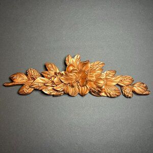 Decorative Copper Colored Resin 3D Magnolia Flower Floral Wall Hanger 3 x 10"